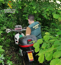 Motocicleta sustraida y recuperada por la Guardia Civil en Asturias
