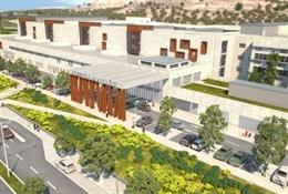 Recreación del nuevo Hospital de Alcañiz.