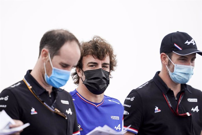 17 June 2021, France, Le Castellet: Spanish F1 driver Fernando Alonso of Alpine F1 Team is seen during preparations of the 2021 Grand Prix of France at Circuit Paul Ricard. Photo: James Gasperotti/ZUMA Wire/dpa