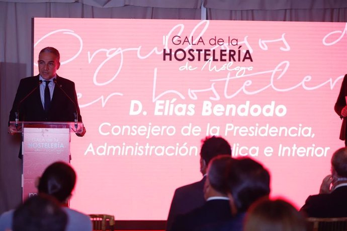 Elías Bendodo, en la II Gala de la Hostelería de la Asociación de Hosteleros de Málaga