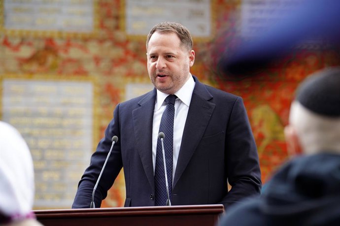 Head of the Office of the President of Ukraine, Andriy Yermak, at the new symbolic synagogue at Babyn Yar
