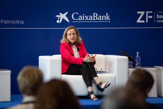 La vicepresidenta segona del Govern espanyol i ministra d'Afers Econmics, Nadia Calviño, en la XXXVI Reunió del Cercle d'Economia.