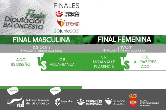 Cartel de las finales del XIV Trofeo Diputación de Cáceres y Diputación de Badajoz de Baloncesto