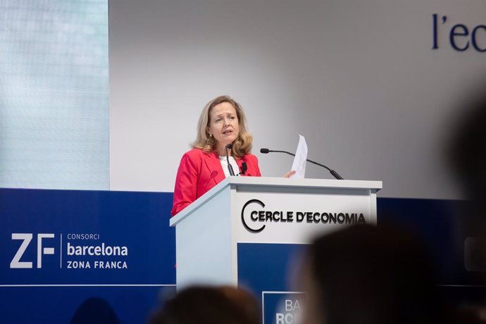 La vicepresidenta segona del Govern central i ministra d'Afers Econmics, Nadia Calviño, en la XXXVI Reunió del Cercle d'Economia.