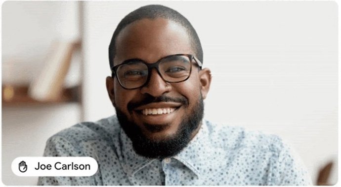 Icono de mano levantada en Google Meet.