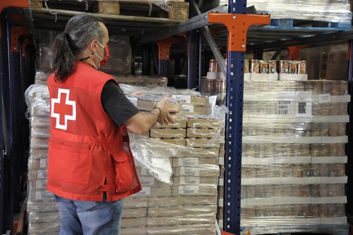 Distribución de alimentos de Cruz Roja