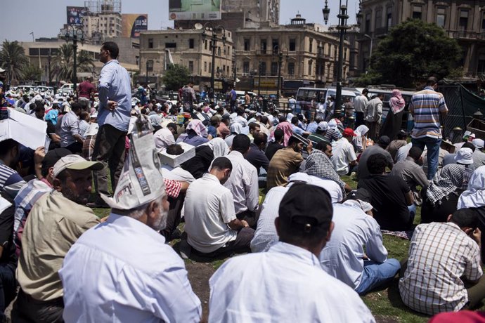 Archivo - Manifestación en Egipto en 2013 en El Cairo.