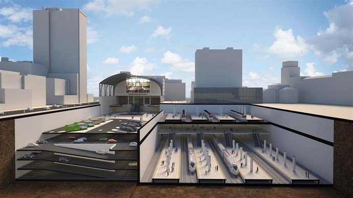 Archivo - Proyecto estación soterrada del TAV en Abando