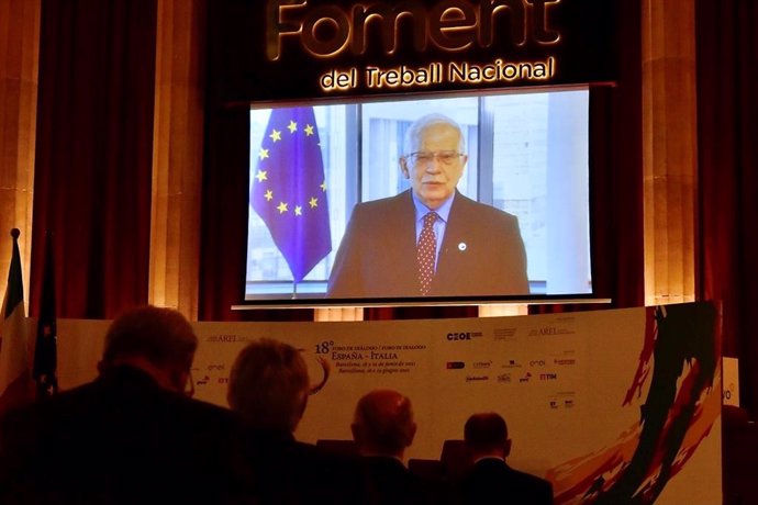 El alto representante para Asuntos Exteriores y Política de Seguridad de la Unión Europea, Josep Borrell, en el XVIII Foro de Diálogo España-Italia