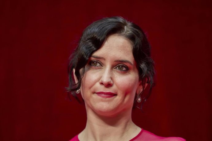 La presidenta de la Comunidad de Madrid, Isabel Díaz Ayuso, en el acto de toma de posesión como presidenta de la Comunidad de Madrid