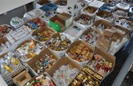 Alimentos recogidos en el Banco de Alimentos de Cádiz.