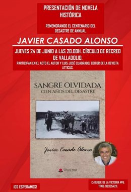 Archivo - Cartel de la presentación de 'Sangre olvidada', de Javier Casado Alonso.
