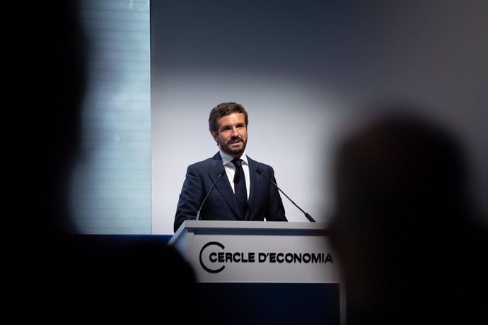 El presidente del PP, Pablo Casado, en la Reunión Anual del Cercle d'Economia en Barcelona