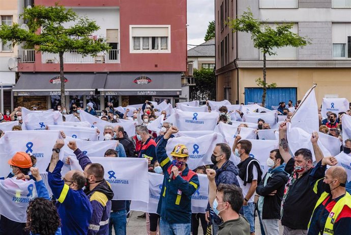El comité de empresa de Alcoa reúne a más de 3.000 personas en una nueva manifestación en San Cibrao (Lugo)