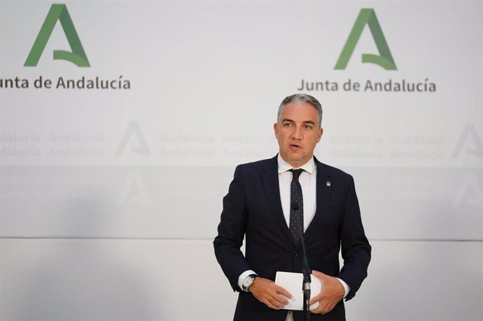 El consejero de la Presidencia y portavoz del Gobierno andaluz, Elías Bendodo, en una imagen de 15 de junio. 