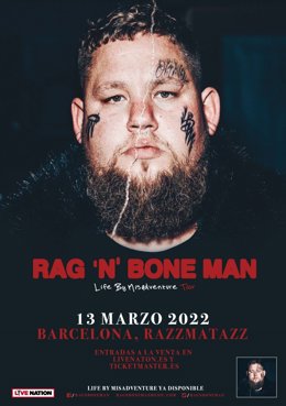 Cartell del concert de Rag'n' Bone Man a Barcelona.