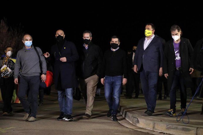 Archivo - Arxiu - (e-d) L'exconseller de JxCat, Jordi Turull; l'exconseller d'Exteriors, Raül Romeva; l'exconseller d'Interior de la Generalitat, Joaquim Forn; l'expresident de l'ANC i exdiputat de JxCat, Jordi Snchez i el líder d'ERC, Oriol Junqueras.