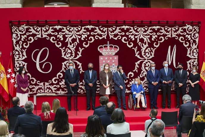 La presidenta de la Comunidad de Madrid, Isabel Díaz Ayuso, durante el acto de toma de posesión del Consejo de Gobierno