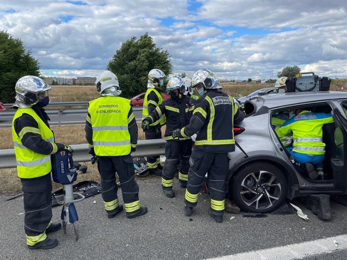 Accidente de tráfico en la M-50 a la altura de Fuenlabrada