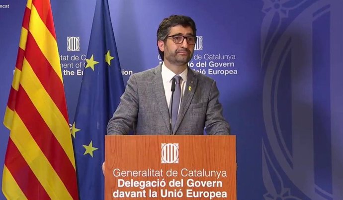 El vicepresident de la Generalitat i conseller de Polítiques Digitals i Territori, Jordi Puigneró, en roda de premsa.