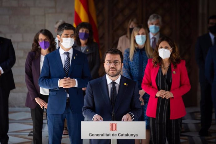 Comparecencia del presidente de la Generalitat, Pere Aragons, tras la primera reunión del nuevo Govern. ARCHIVO.