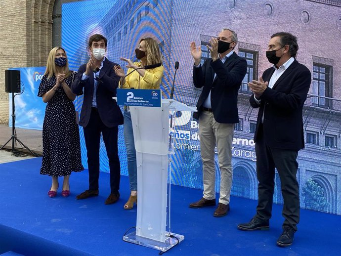 Ana Beltrán, Jorge Azcón, Luis María Beamonte, Ramón Celma y Mar Vaquero (PP).