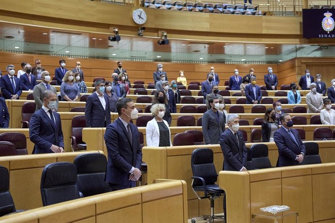 Archivo - Vista general del hemiciclo durante una sesión de control al Gobierno en el Senado, a 13 de abril de 2021, en Madrid (España). Este martes el Ejecutivo se enfrenta en la Cámara Alta a preguntas de la oposición que incluyen temas como la libera