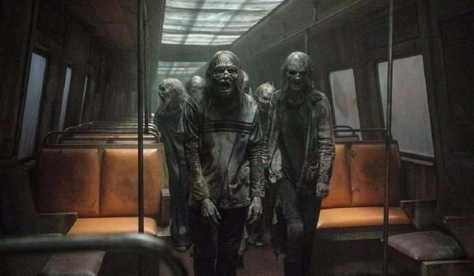 Zombies en un tren en nuevas fotos de la temporada 11 de The Walking Dead