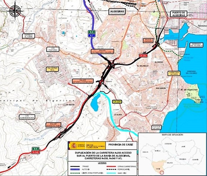 Proyecto obras de duplicación del acceso sur al puerto Bahía de Algeciras