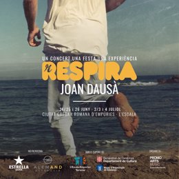 Cartel de los conciertos de Joan Daus en Empúries (Girona)