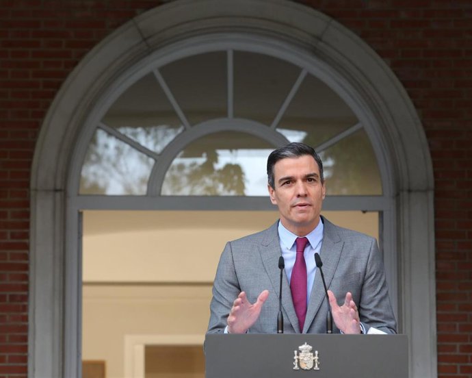 El presidente del Gobierno, Pedro Sánchez, realiza una declaración institucional tras la celebración del Consejo de Ministros en el que se han aprobado los indultos a los presos independentistas en prisión, a 22 de junio de 2021, en Madrid (España).