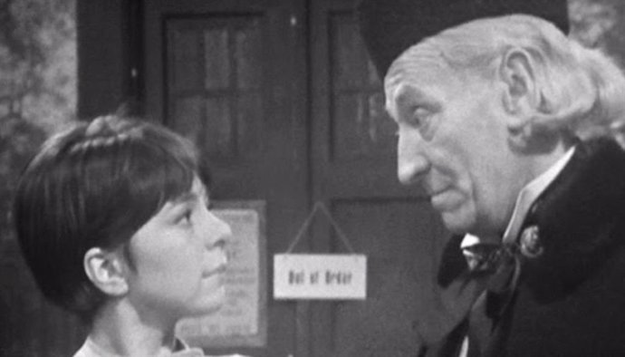 Jackie Lane junto a William Hartnell en Doctor Who