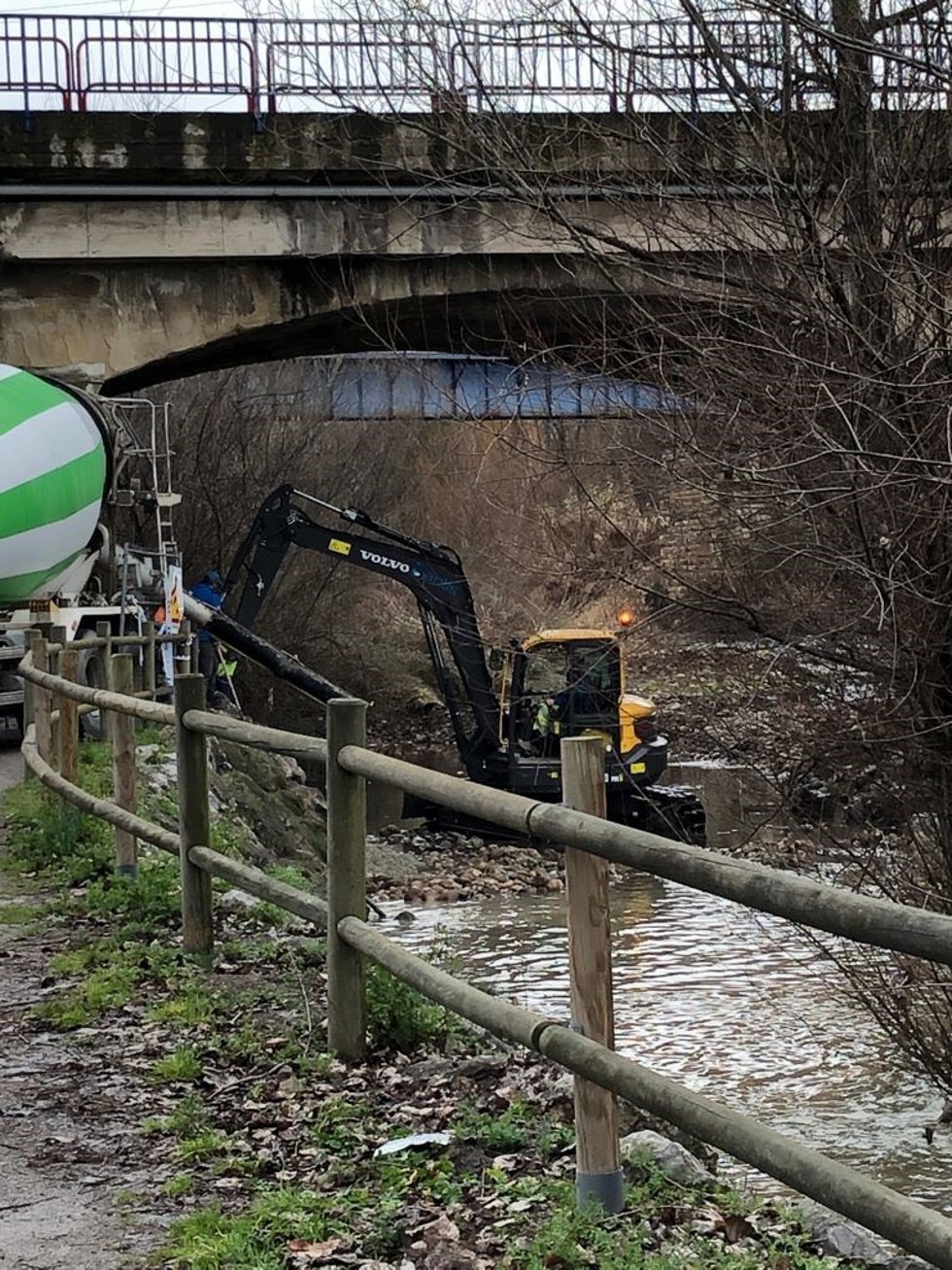 Obras en el río Iregua