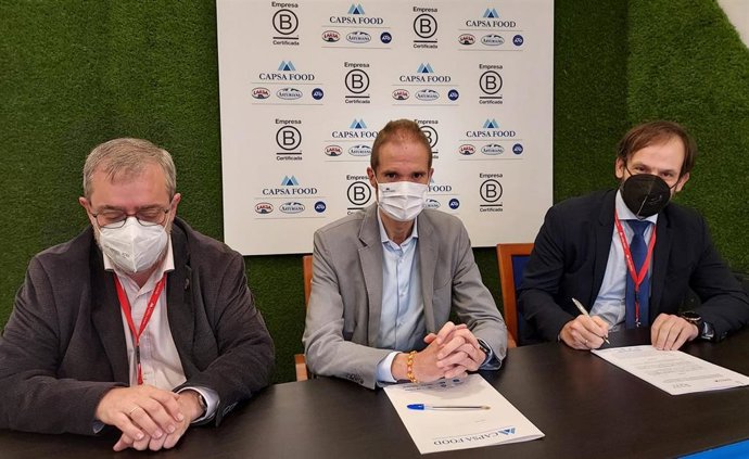 Gregorio Rabanal, presidente de Hunosa, José Armando Tellado, director General de Capsa Food y Antonio Crespo, presidente de Sodeco.