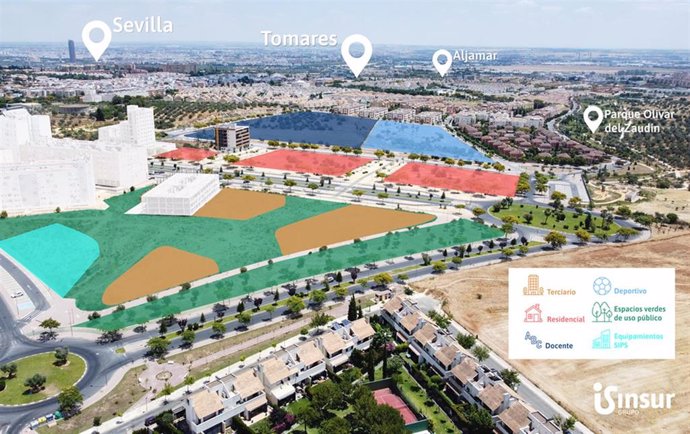 Imagen del nuevo desarrollo urbanístico de Grupo Insur en Tomares (Sevilla).