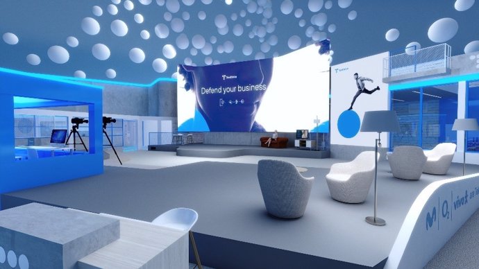 Imatge de l'estand de Telefnica en l'MWC 2021