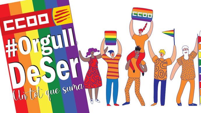 Cartel de CC.OO. Para el día del Orgullo LGTBI+