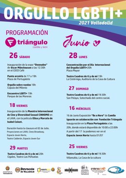 Programación organizada en Valladolid con motivo del Orgulo LGTBI
