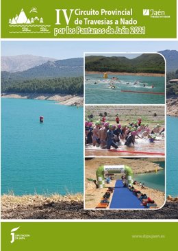 Cartel del IV Circuito Provincial de Travesías a Nado por los pantanos de Jaén.