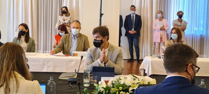 El consejero de Políticas Migratorias y Justicia, Eduardo Santos, en la Conferencia Sectorial de Justicia