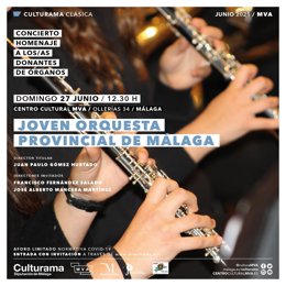 Cartel del concierto homenaje a donantes de órganos