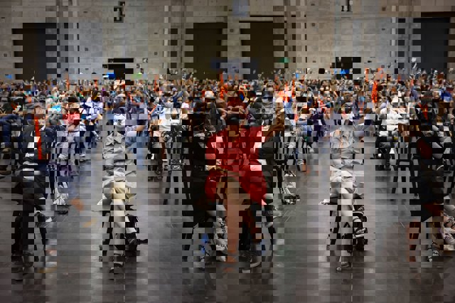 La actual secretaria general del Bloc, Àgueda Micó, este sábado en el VIII Congreso Nacional de la formación