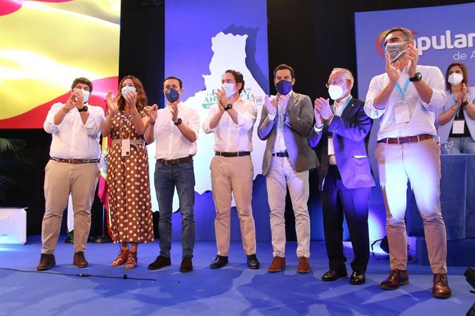 Clausura del XIV Congreso Provincial del PP de Almería celebrado en Roquetas de Mar.