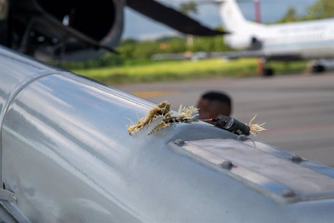 El helicóptero del presidente de Colombia, Iván Duque, tiroteado
