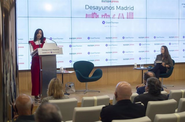 La delegada del Gobierno en la Comunidad de Madrid, Mercedes González, protagoniza un Desayuno Informativo de Europa Press en el Auditorio Meeting Place, a 28 de junio de 2021, en Madrid (España).