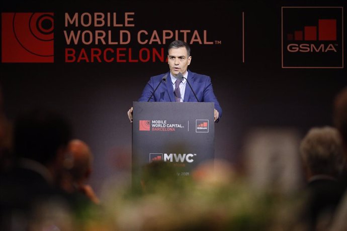 El president del Govern espanyol, Pedro Sánchez, durant el sopar inaugural del Mobile World Congress 2021 a Barcelona