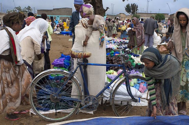 Un mercado en Tigray, Etiopía
