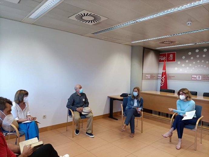 La Portavoz Del PSOE En La Asamblea De Madrid, Hana Jalloul, Se Reúne Con El Comité De Empresa De Telemadrid