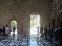 El Govern recibe a los indultados del 1-O en el Palau de la Generalitat