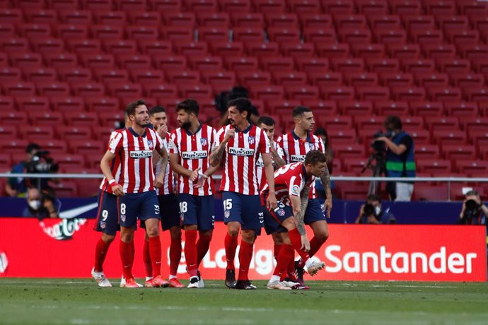 Archivo - Stefan Savic of Atletico de Madrid celebrates a goal annulated by VAR during the spanish league, La Liga, football match played between Atletico de Madrid and CA Osasuna at Wanda Metropolitano stadium on may 16, 2021, in Madrid, Spain.